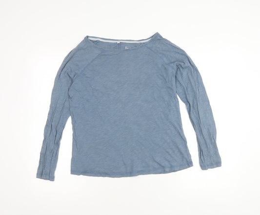 Boden Womens Blue Cotton Boat Neck Long Sleeve T-Shirt Size 12