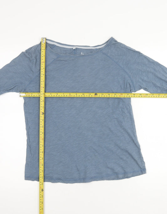 Boden Womens Blue Cotton Boat Neck Long Sleeve T-Shirt Size 12