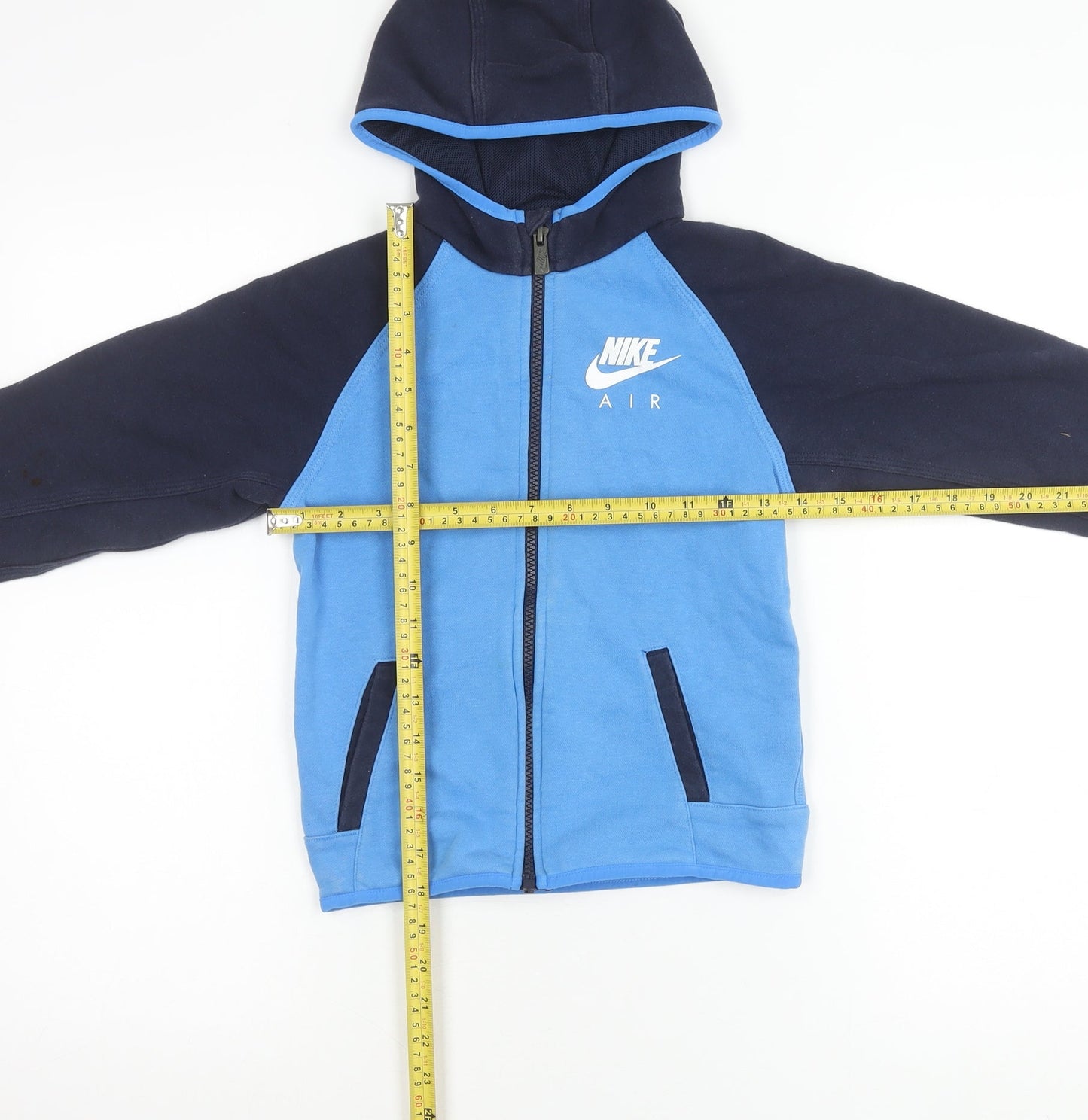 Nike Boys Blue Full Zip Hoodie Jacket 6-7Y Cotton Blend Sportswear