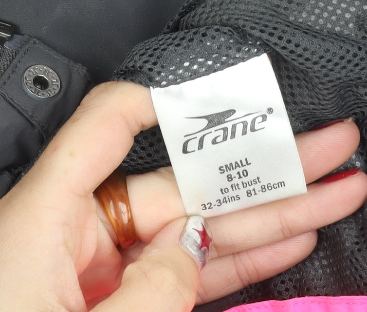 Crane Womens Black Size 8 Windbreaker Jacket Lightweight Cycling