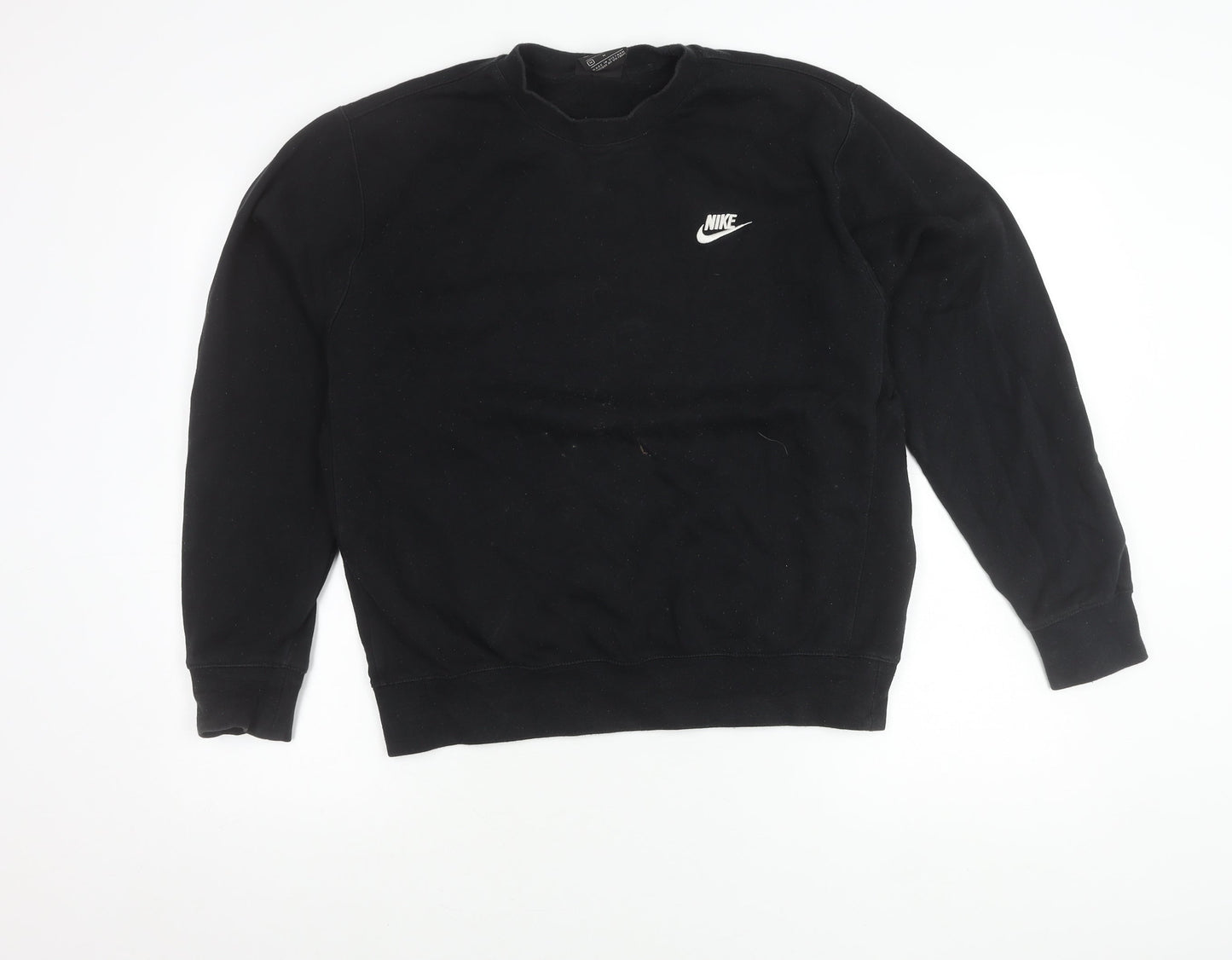Nike Mens Black M Pullover Crew Neck Sweatshirt Logo Sports