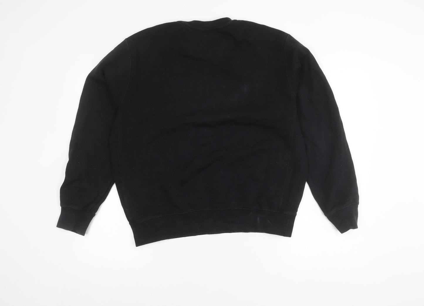 Nike Mens Black M Pullover Crew Neck Sweatshirt Logo Sports