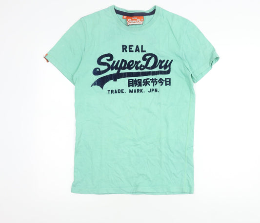 Superdry Men's Green S Vintage Logo Graphic T-Shirt Short Sleeve Cotton