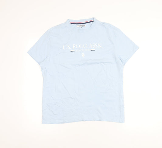 U.S. Polo Assn. Womens Blue XS Regular Cotton Short Sleeve T-Shirt