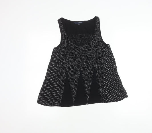French Connection Womens Black Polka Dot Viscose Tank Top Size 8