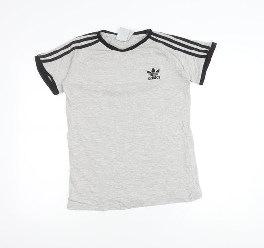 Adidas Men’s Grey M Short Sleeve Crew Neck Cotton Logo T-Shirt