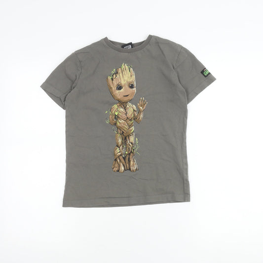 Next Boys Grey Groot T-Shirt Age 9 Years Marvel Superhero Short Sleeve