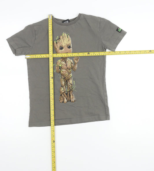 Next Boys Grey Groot T-Shirt Age 9 Years Marvel Superhero Short Sleeve