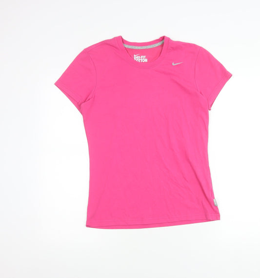 Nike Womens Pink Dri-Fit Cotton T-Shirt M Short Sleeve Sports Tee
