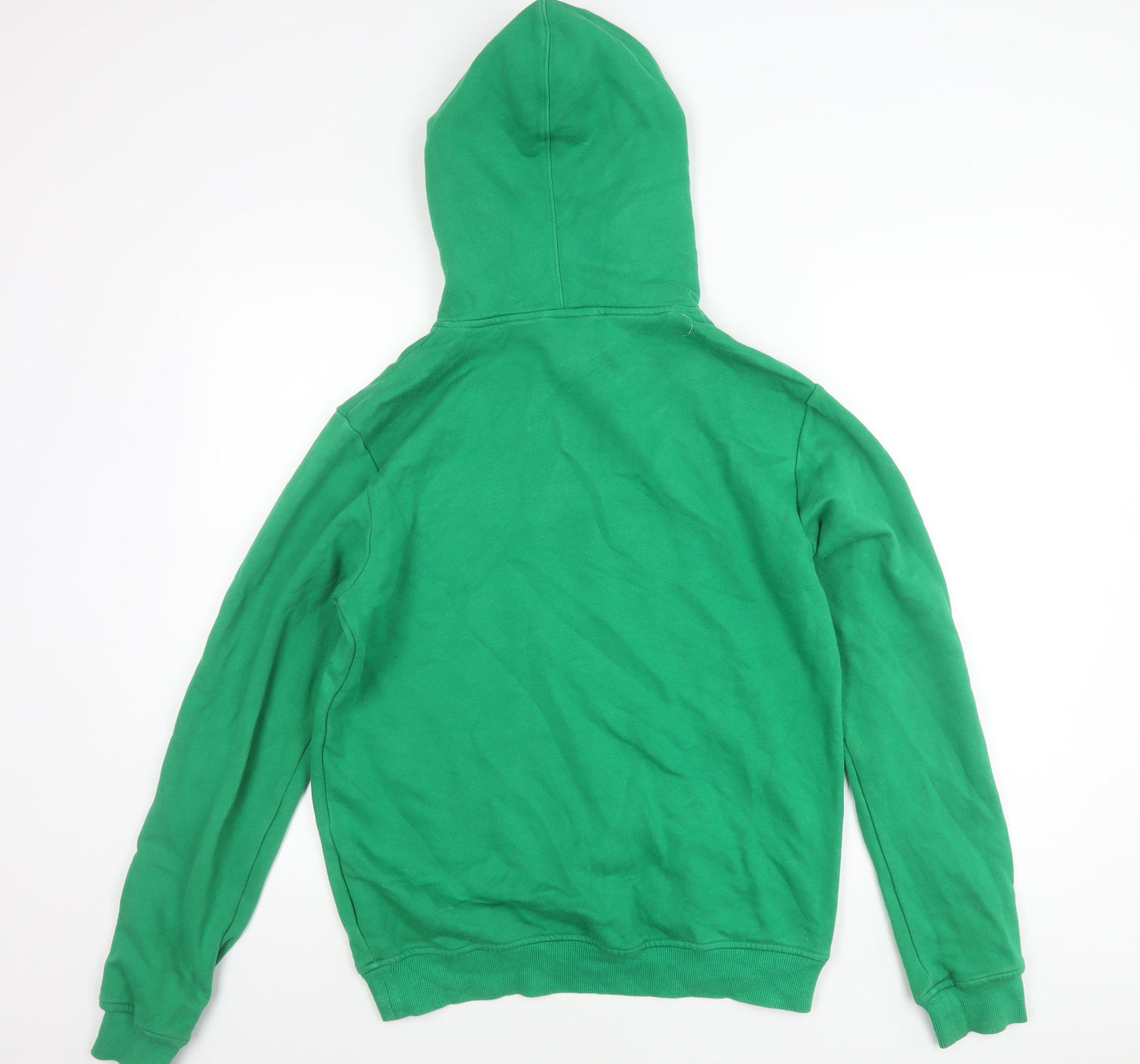 Adidas Mens Green Pullover Hoodie Small Logo Sportswear