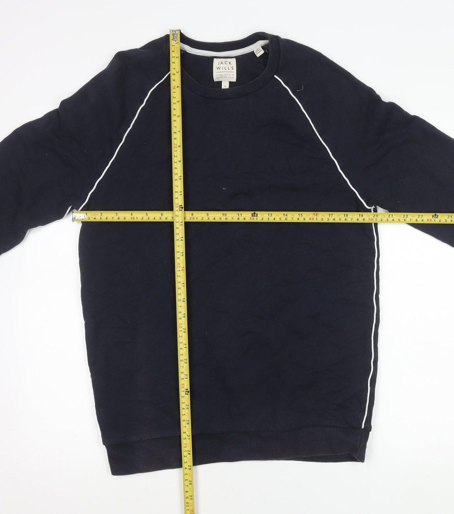 Jack Wills Mens Blue M Crew Neck Pullover Sweatshirt Logo Cotton