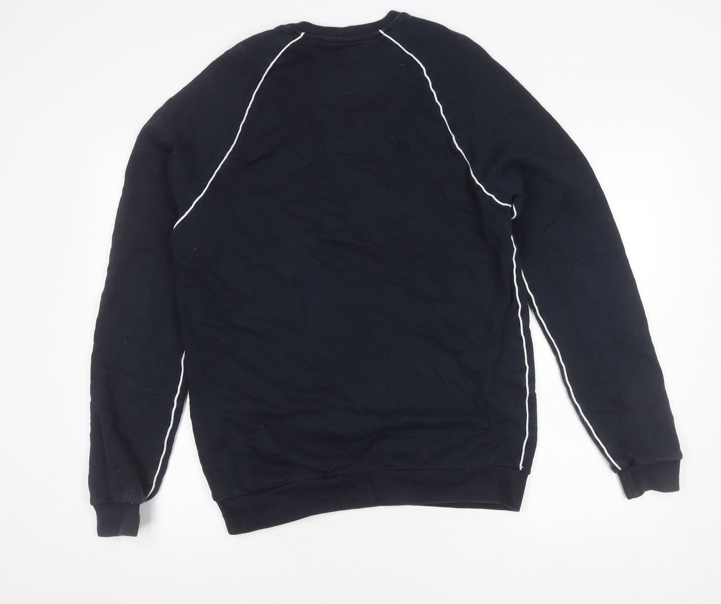 Jack Wills Mens Blue M Crew Neck Pullover Sweatshirt Logo Cotton