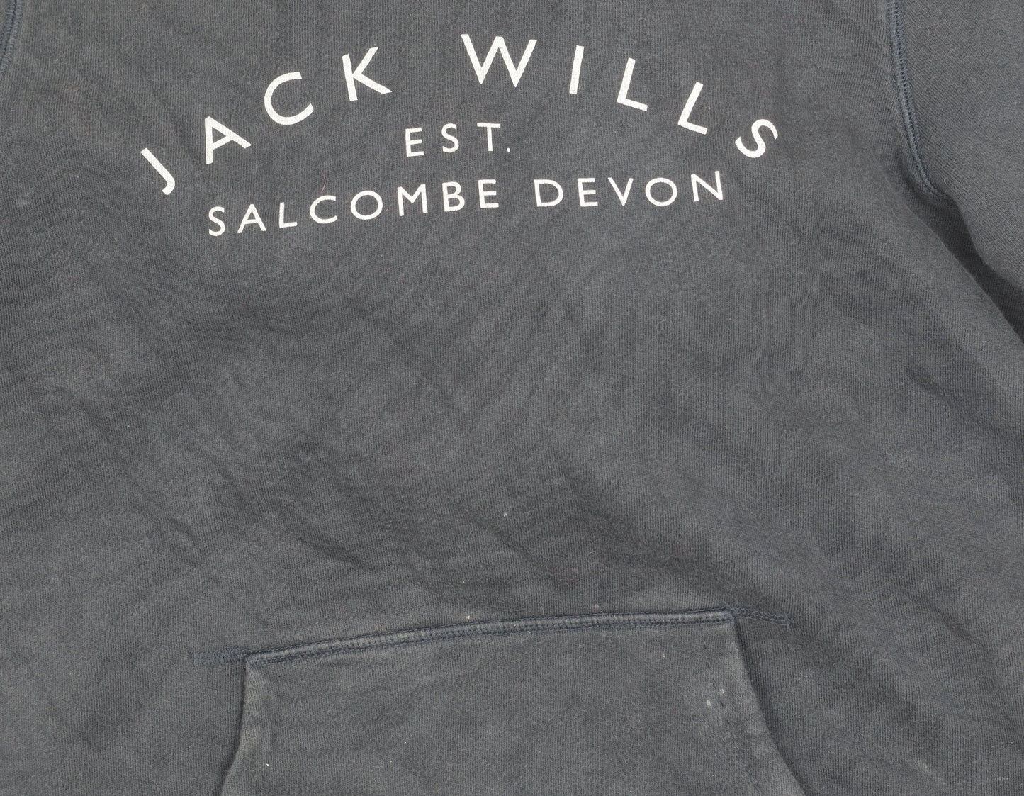 Jack Wills Womens Navy Hoodie UK 12 Cotton Blend Pullover Logo Graphic