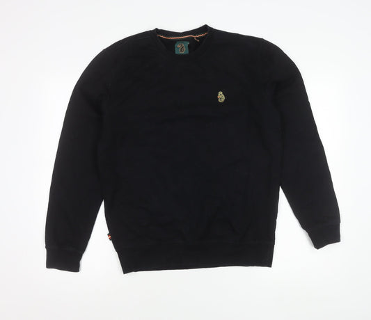 Luke Sport Men's Black Sweatshirt L Pullover Crew Neck Cotton