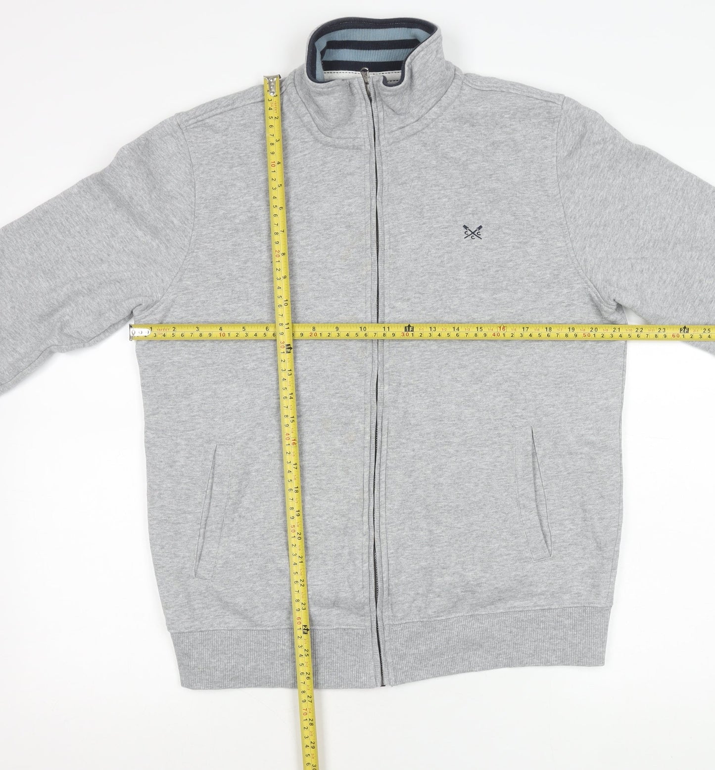 Crew Clothing Company Men's Grey Full Zip Jacket Size M Regular Fit