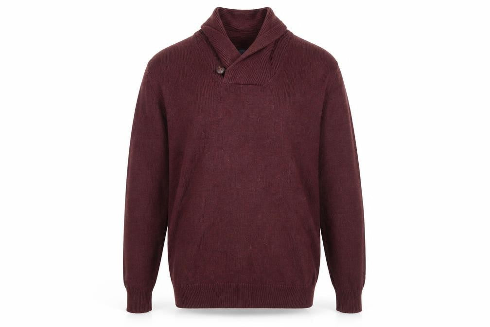 Marks and Spencer Mens Red XL Collared Cotton Pullover Jumper