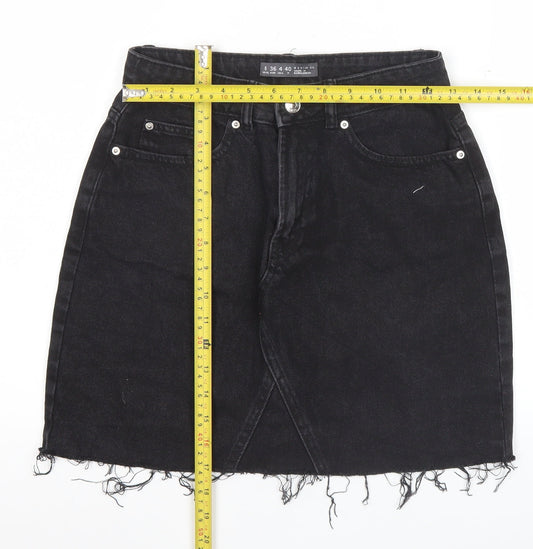 Denim Co. Women Black Size 8 High Rise Denim Mini Skirt