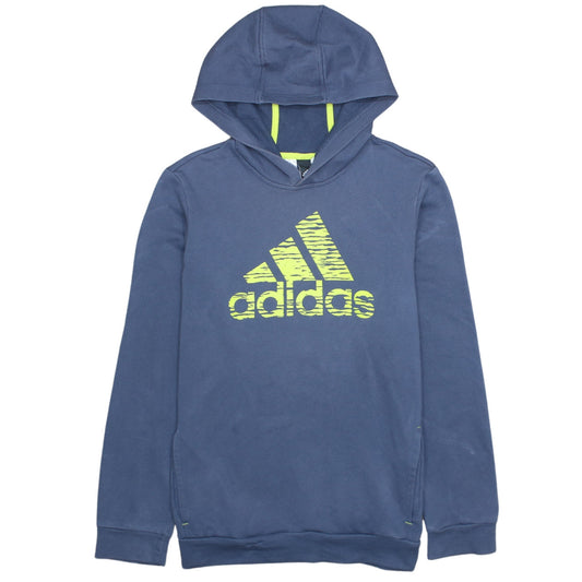 Adidas Teens Blue XL Pullover Hoodie Hooded Sweatshirt Logo Sports