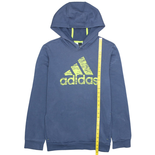 Adidas Teens Blue XL Pullover Hoodie Hooded Sweatshirt Logo Sports