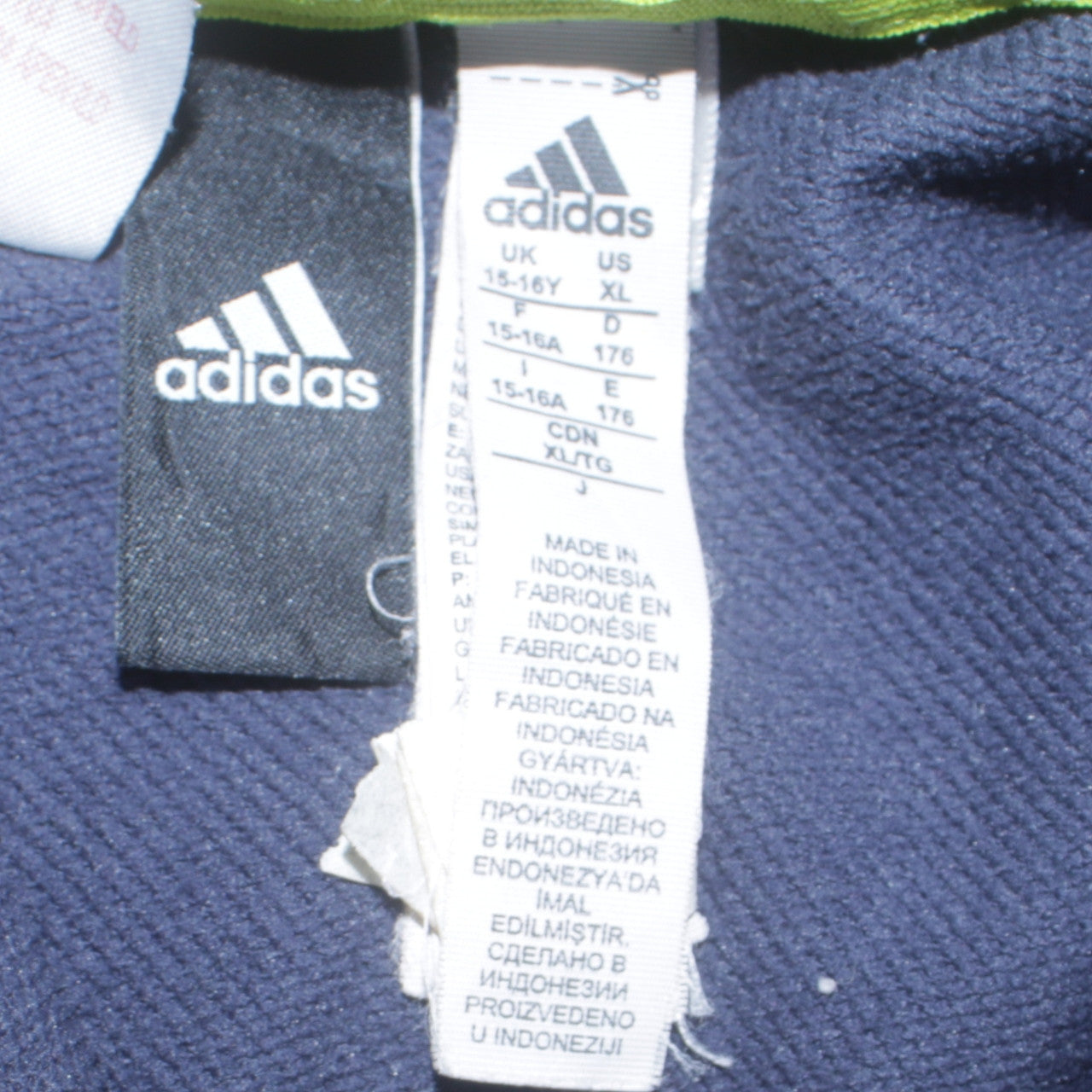 Adidas Teens Blue XL Pullover Hoodie Hooded Sweatshirt Logo Sports