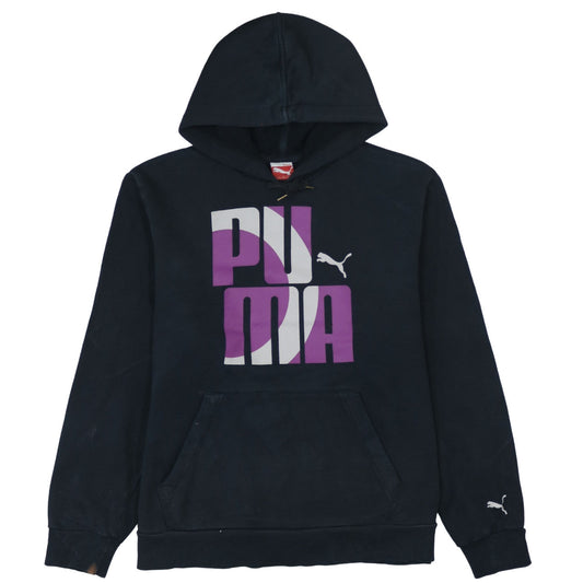Puma Mens Black XL Pullover Hoodie Sweatshirt Graphic Logo Sportswear