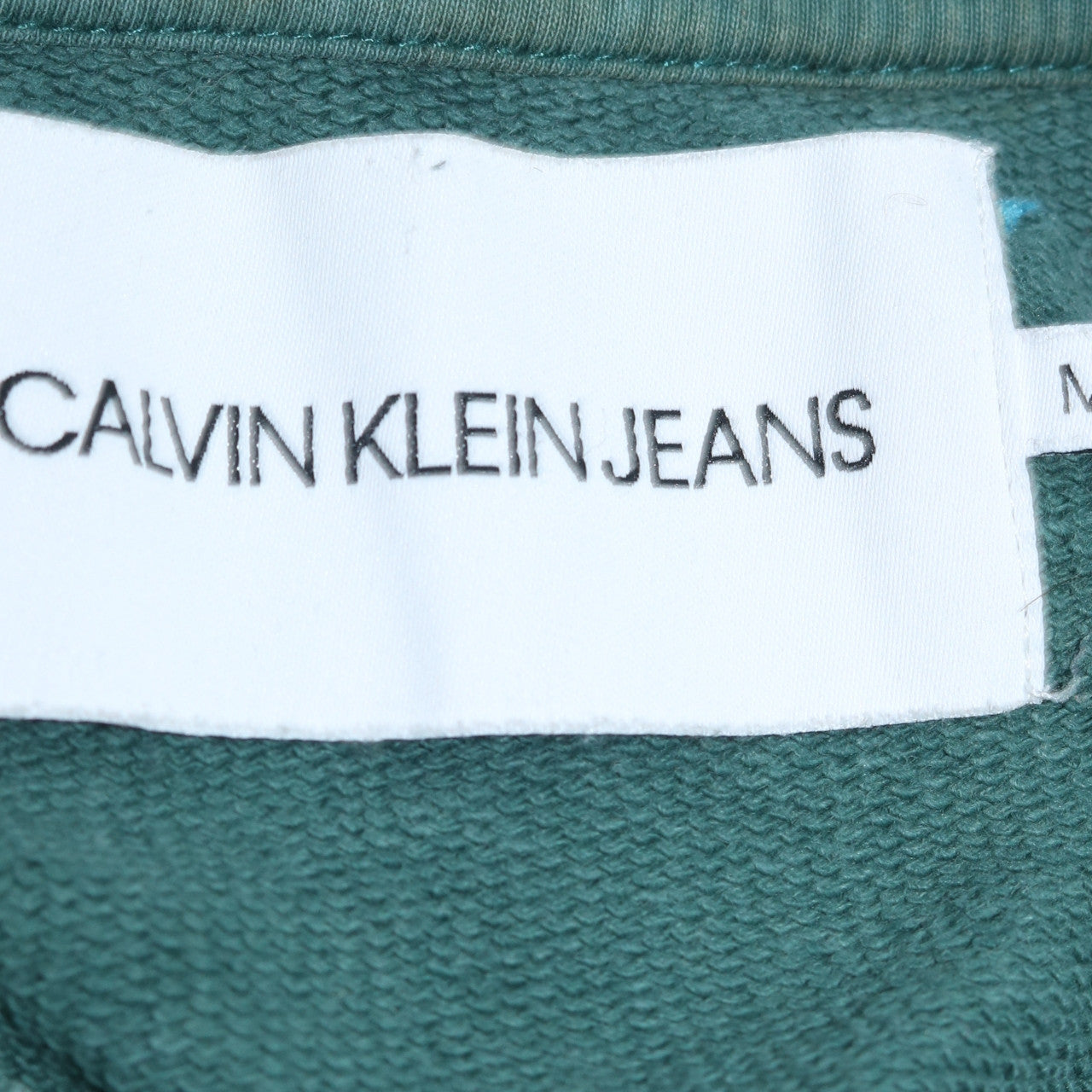Calvin Klein Jeans Mens Green Sweatshirt M Crew Neck Logo Pullover