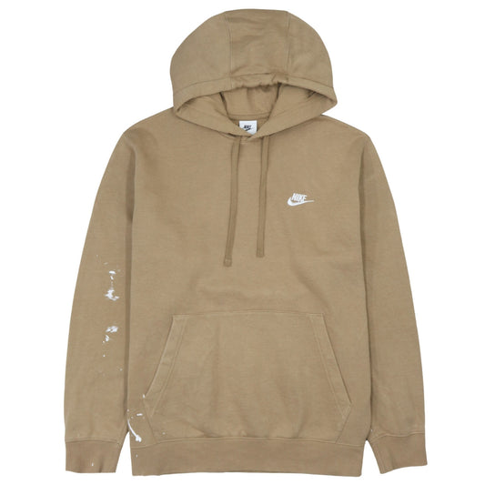 Nike Men's Brown Pullover Hoodie L Logo Sportswear Cotton Blend