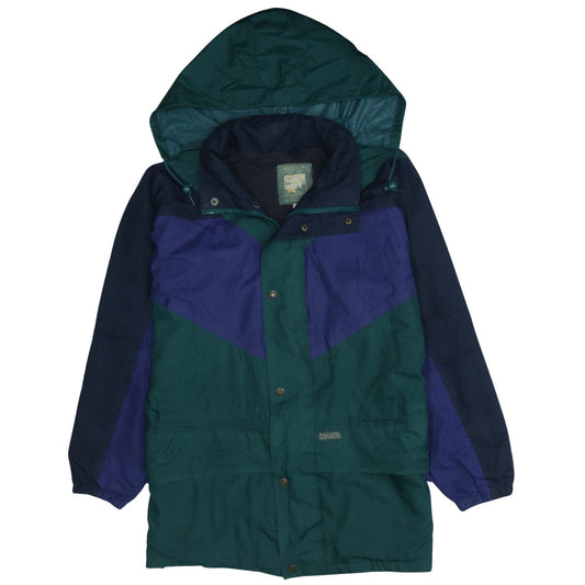 Regatta Men’s Green Navy Parka Jacket S 38in Waterproof Hooded 90s Outdoor