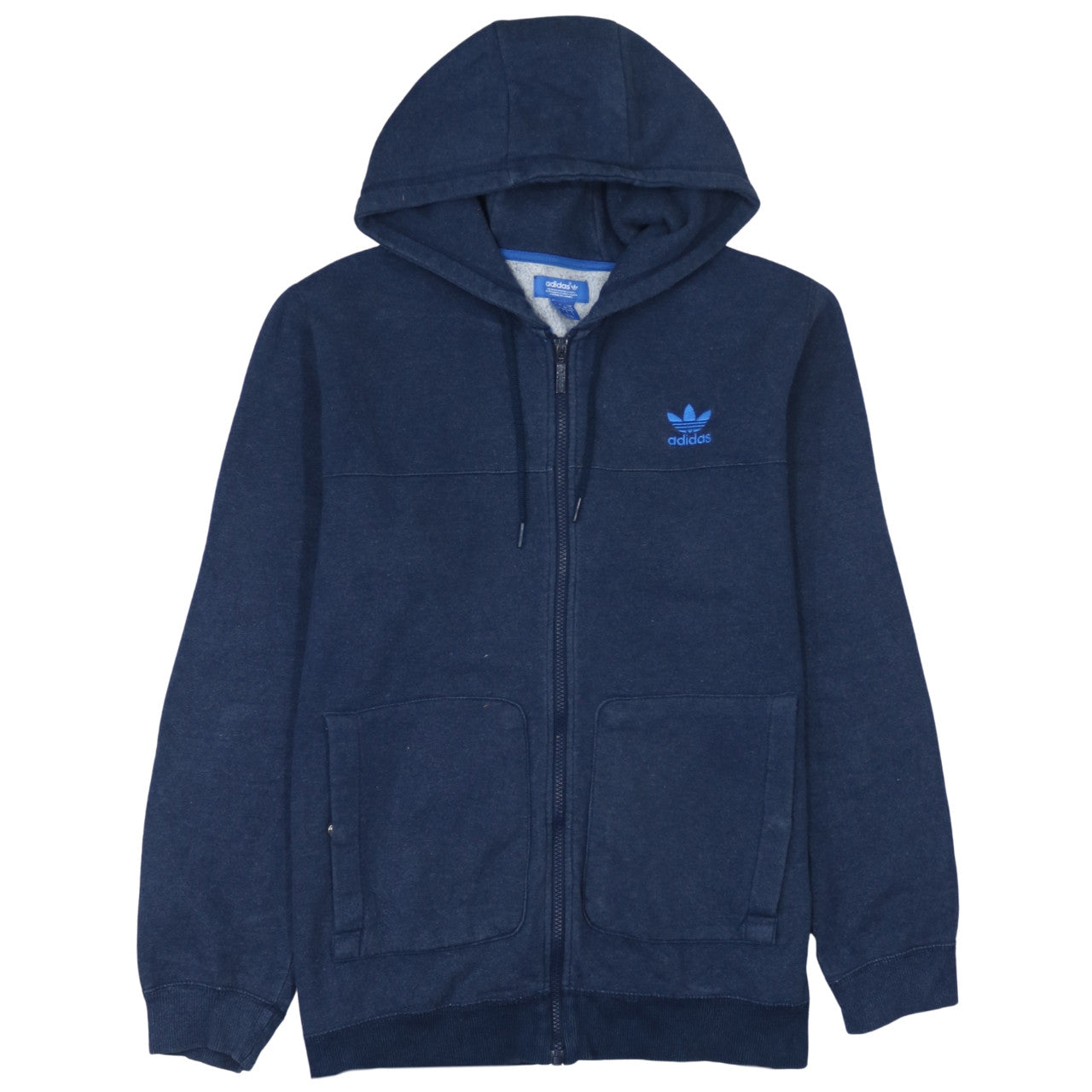 Adidas Men’s Blue Full Zip Hoodie Size L Regular Fit Sportswear
