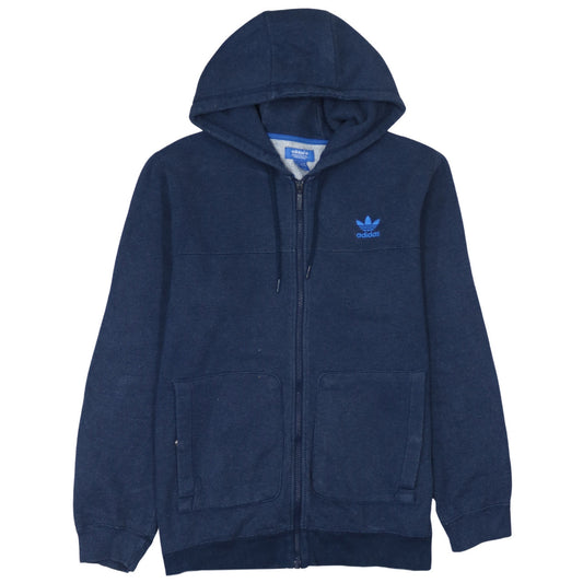 Adidas Men’s Blue Full Zip Hoodie Size L Regular Fit Sportswear