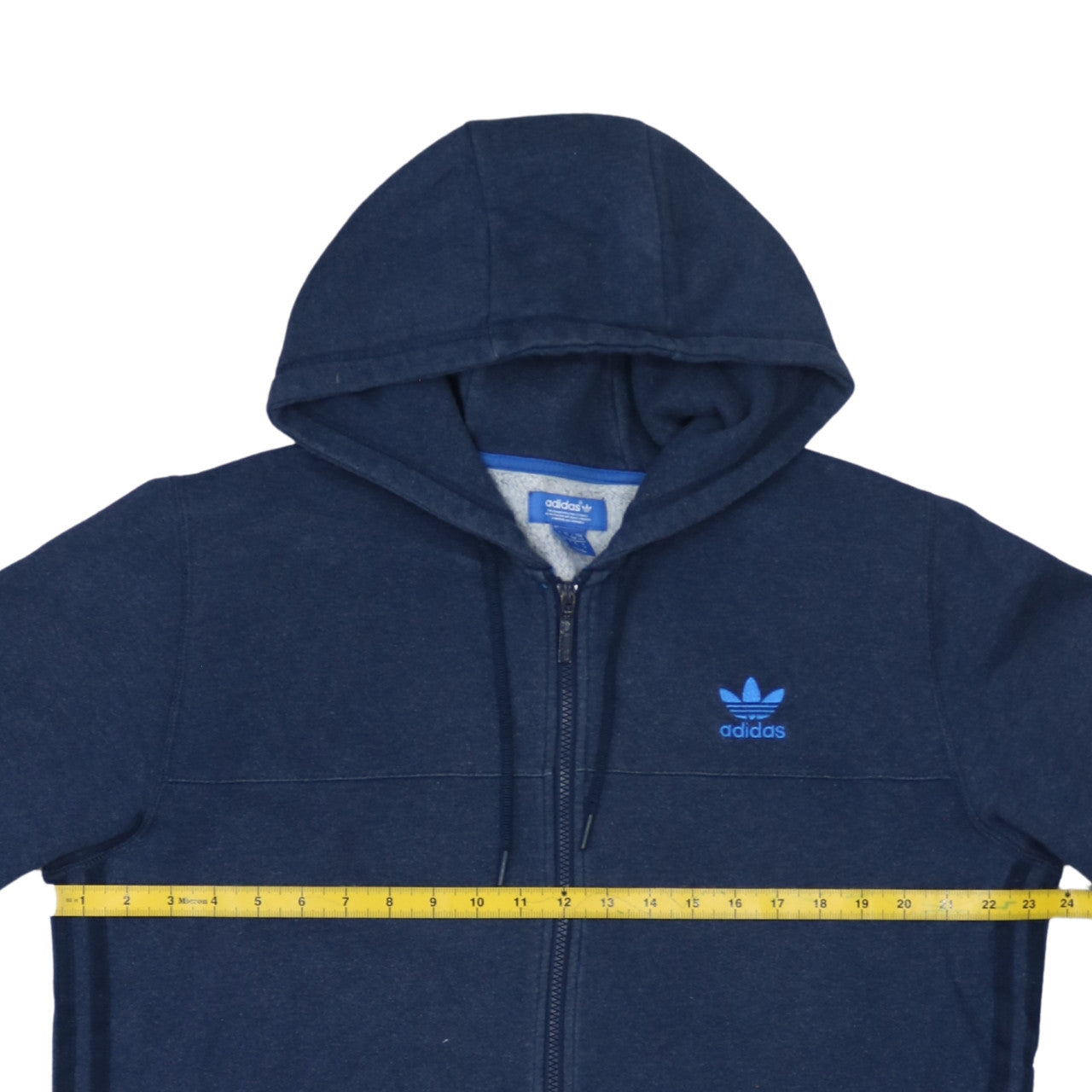 Adidas Men’s Blue Full Zip Hoodie Size L Regular Fit Sportswear