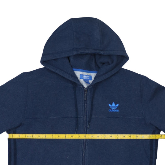 Adidas Men’s Blue Full Zip Hoodie Size L Regular Fit Sportswear