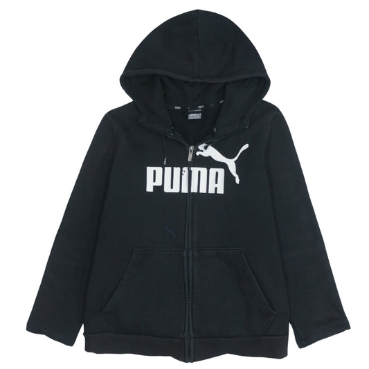 Puma Mens Black XL Full Zip Hoodie Logo Print Sportswear