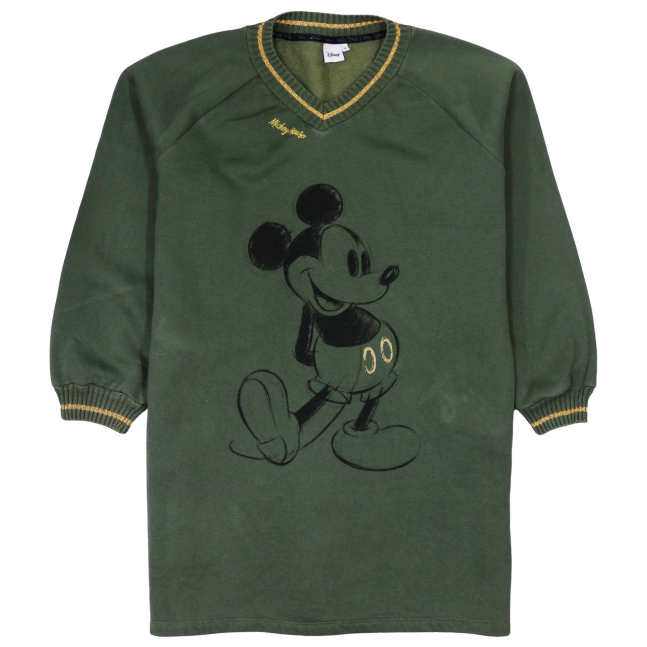 Disney Women’s Green Mickey Mouse Pullover Sweatshirt Size M