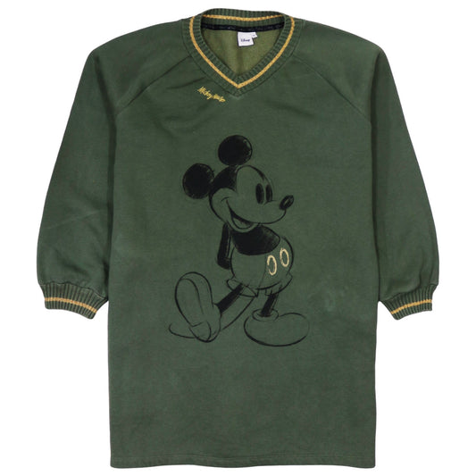 Disney Women’s Green Mickey Mouse Pullover Sweatshirt Size M