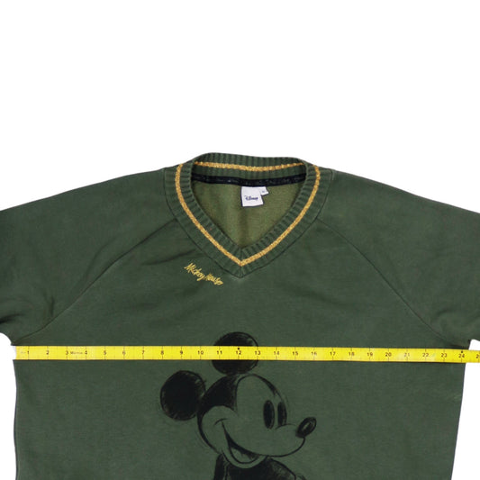 Disney Women’s Green Mickey Mouse Pullover Sweatshirt Size M