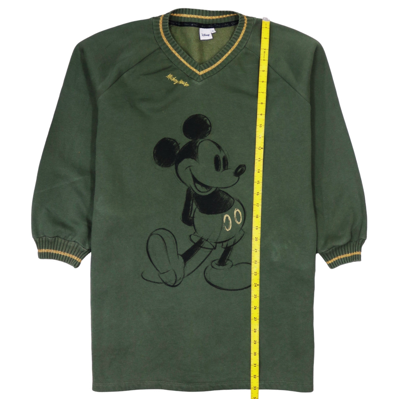 Disney Women’s Green Mickey Mouse Pullover Sweatshirt Size M