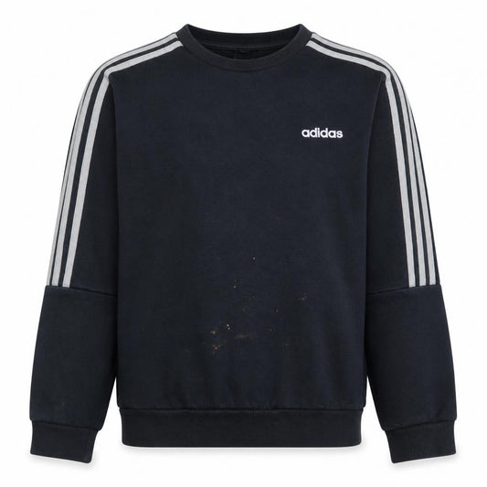 Front view of adidas Men’s Black Small Sweatshirt Long Sleeve Pullover Sports Logo