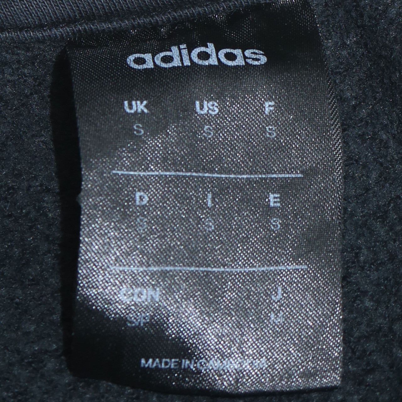 adidas Men’s Black Small Sweatshirt Long Sleeve Pullover Sports Logo