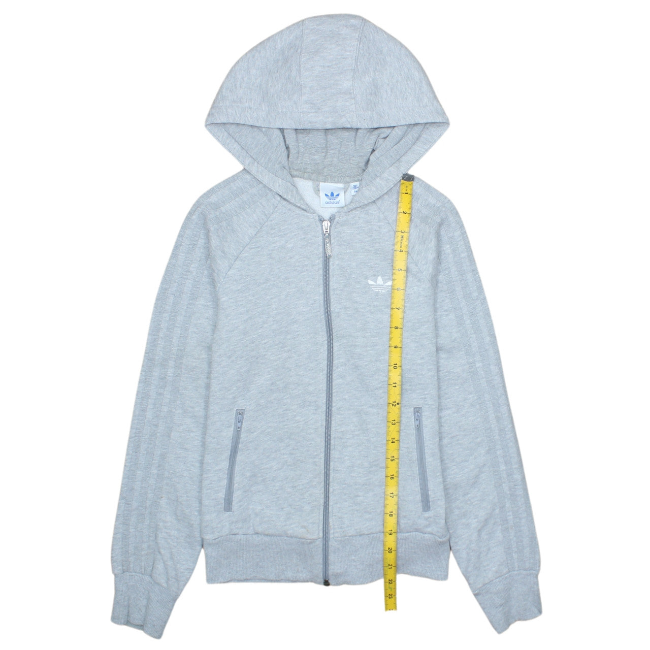 Adidas Mens Grey XS Full Zip Hoodie Lightweight Sportswear