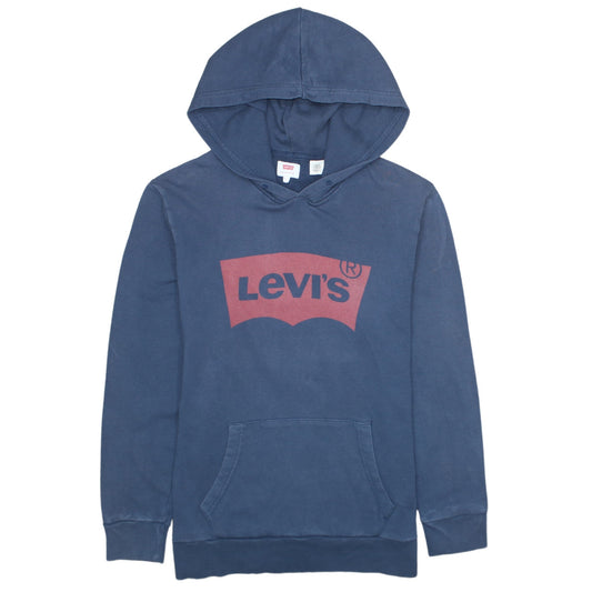 Levi's Men's Blue Logo Pullover Hoodie L Regular Fit Long Sleeve