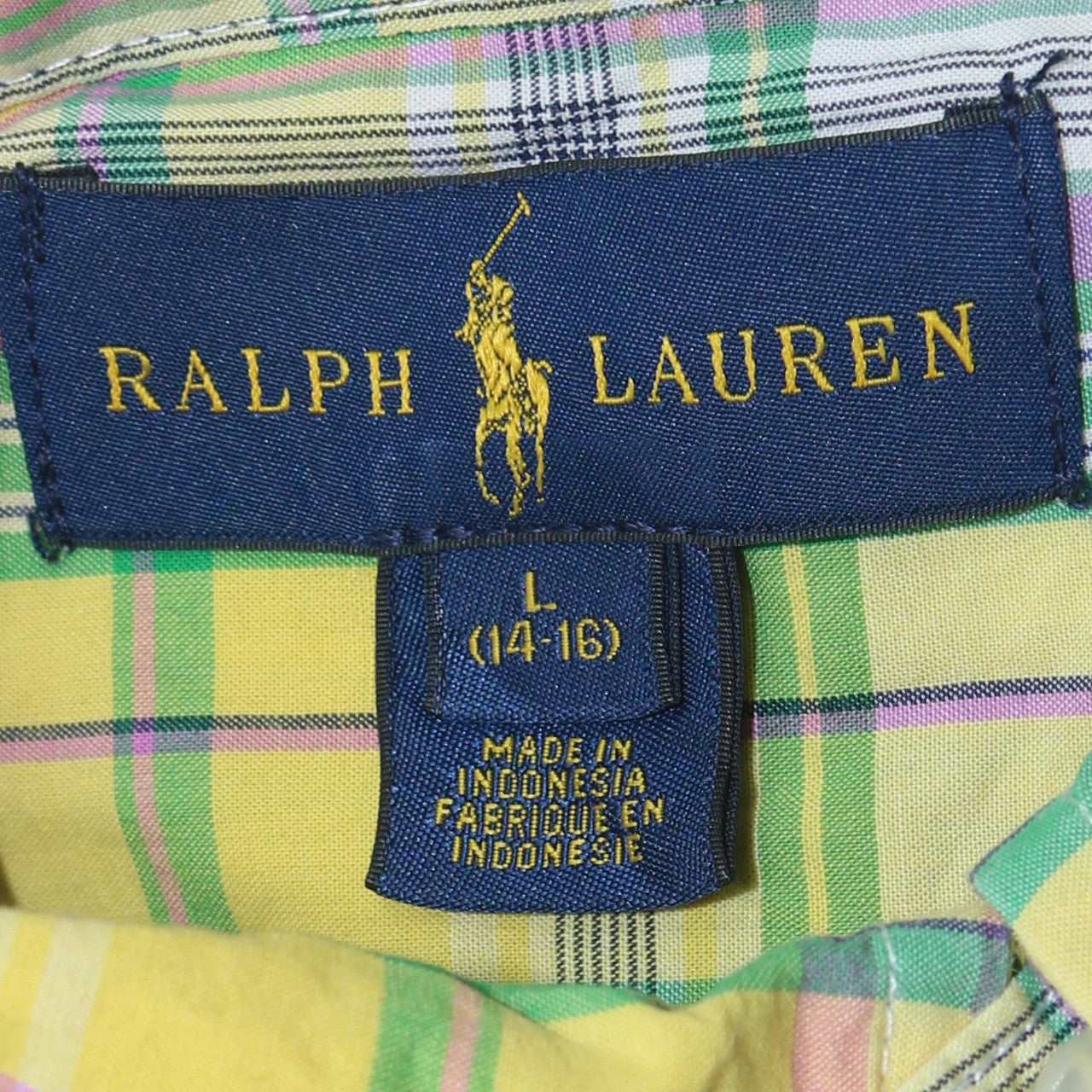 Ralph Lauren Teens Multicoloured Check Button-Up Shirt Size 14 Cotton