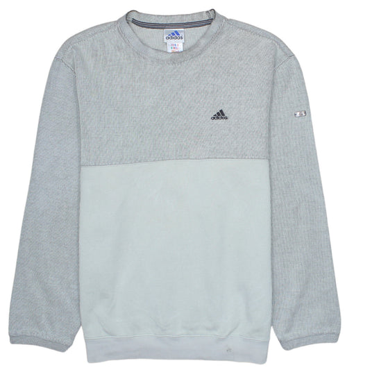 Adidas Men’s Grey M Pullover Sweatshirt Crew Neck Logo Sports