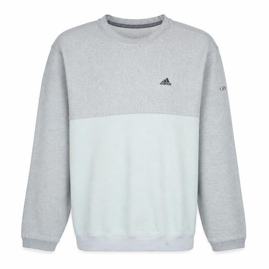 Front view of Adidas Men’s Grey M Pullover Sweatshirt Crew Neck Logo Sports
