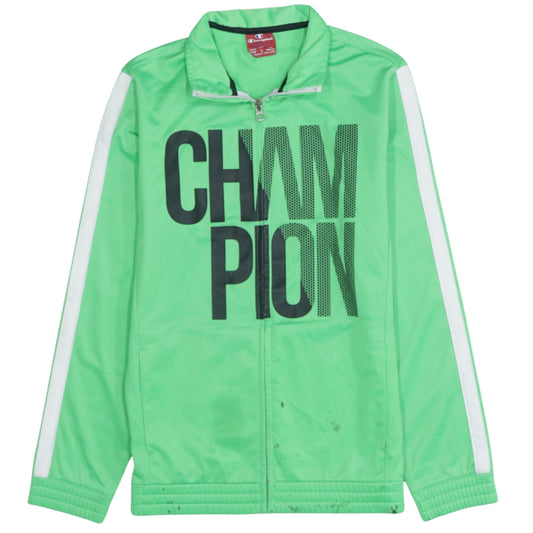Champion Boys Green 11-12 Years Track Jacket Full Zip Logo Sportswear