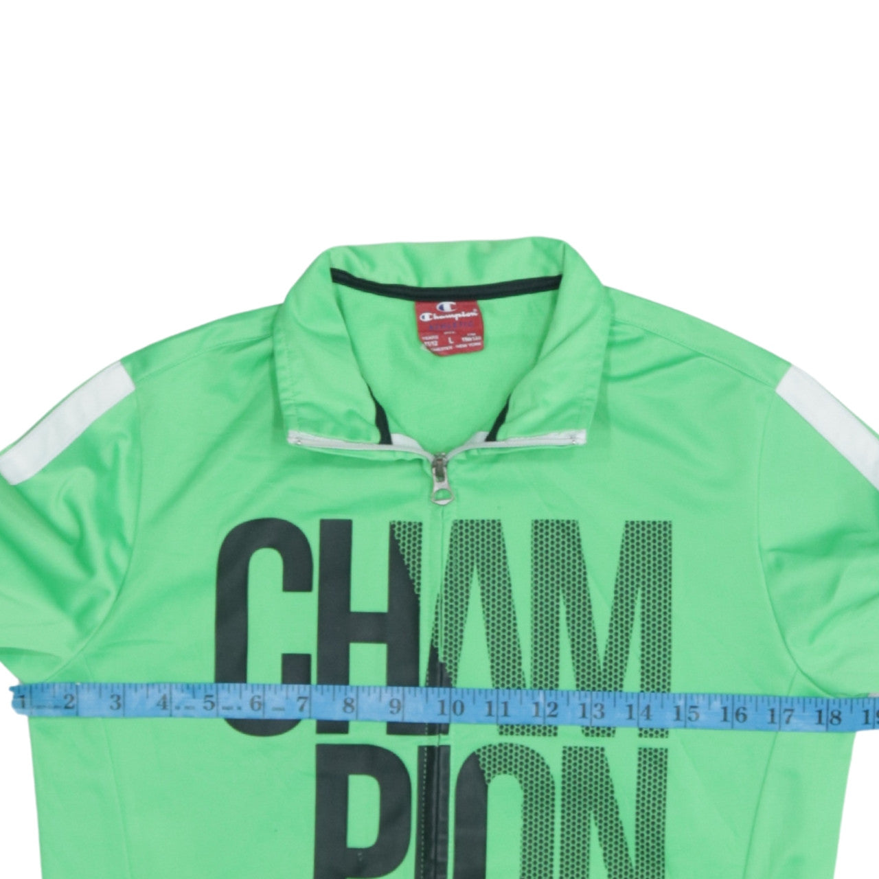 Champion Boys Green 11-12 Years Track Jacket Full Zip Logo Sportswear