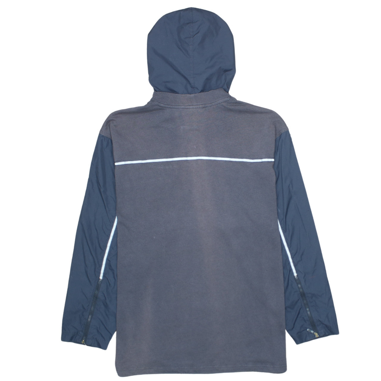 Adidas Men’s Grey Pullover Hoodie L Sports Fleece Zip Pocket