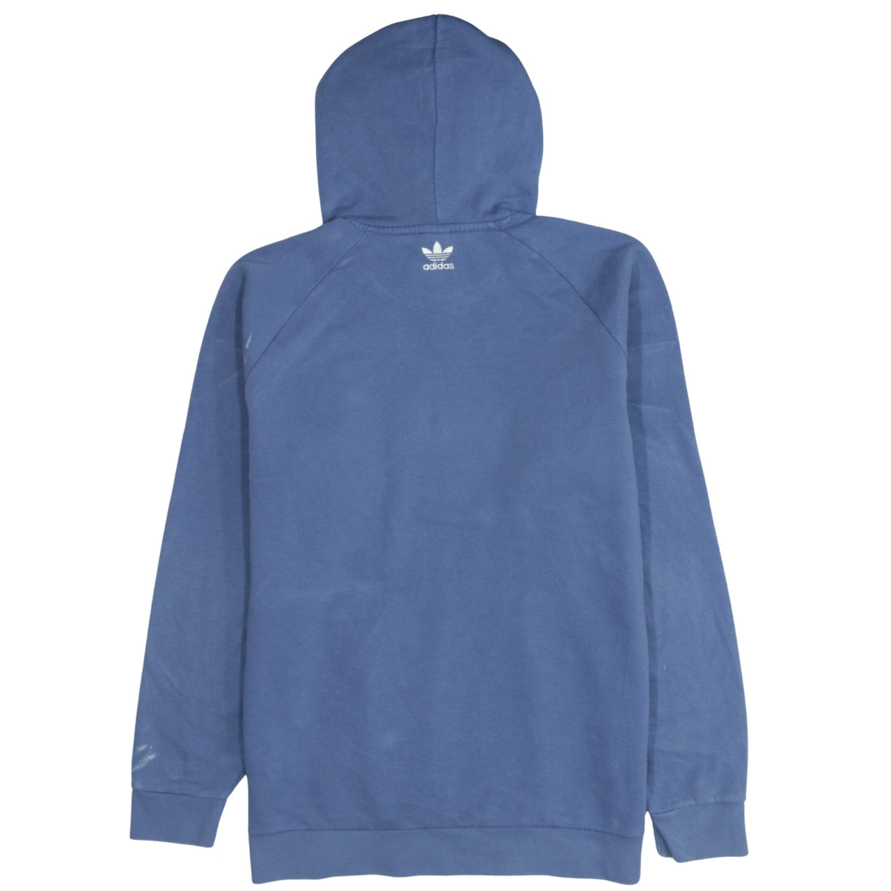 Adidas Mens Blue Pullover Hoodie L Logo Fleece Sportswear