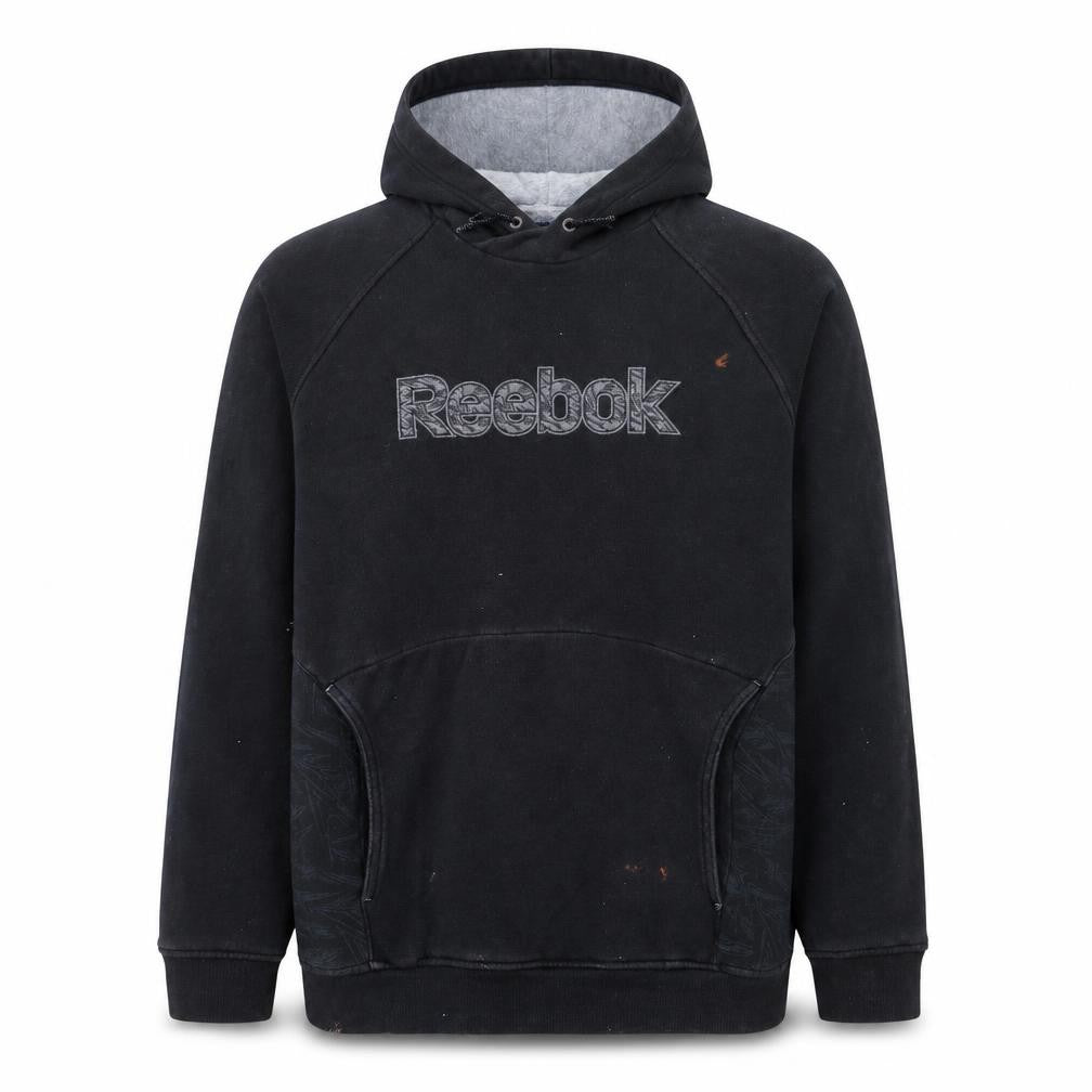 Mens UK M Regular Reebok Black Pullover Hoodie