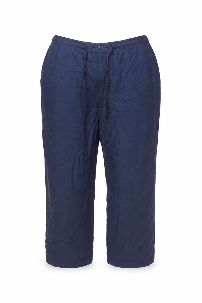 Cubavera Women’s Blue Linen Blend XL Chino Trousers with Pockets